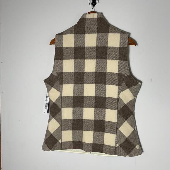 NWT! Womens Pendelton Buffalo Check Reversible Vest, Tan & Cream Size M - Picture 3 of 5